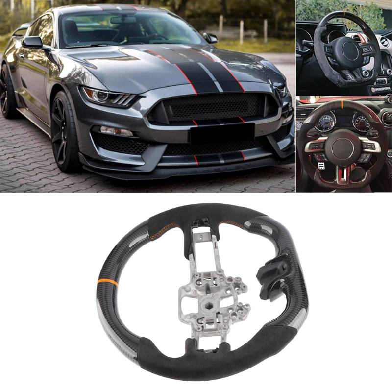 Carbon Lenkrad, Automotive Lenkräder Racing Lenkräder Lenkräder & Zubehör Passend für EcoBoost GT Shelby GT350 von Akozon