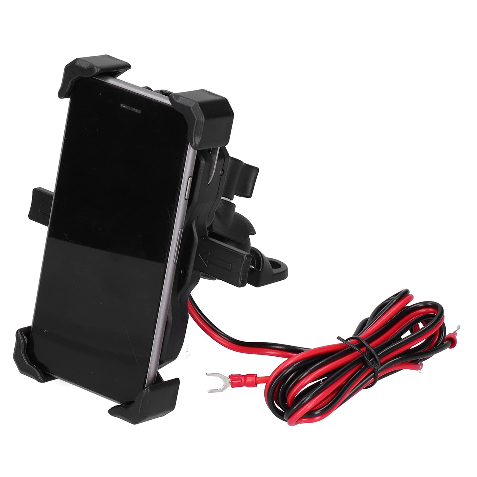 Fahrradtelefonhalter, 12-24V Motorrad Universal 2 in 1 Handyhalter GPS-Halter Unterstützung QC3.0 USB-Aufladung und Kabelloses Laden von Akozon