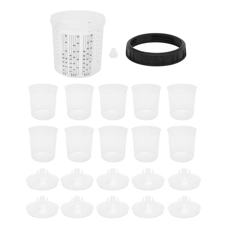 Farbsprüher-Mischbecher-Set, Praktisches Lackiersystem für Automobil-Lackierwerkzeuge (0–600 ml/0–20,3 oz (F110808)) von Akozon