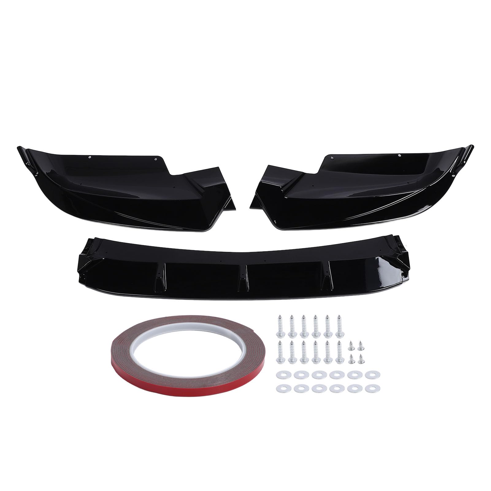 Frontstoßstangen-Lippenspoiler, Sportlicher Racing-Look, 3-teilig, für X6 F16 M Sport 2015–2019, Glänzendes Schwarz von Akozon