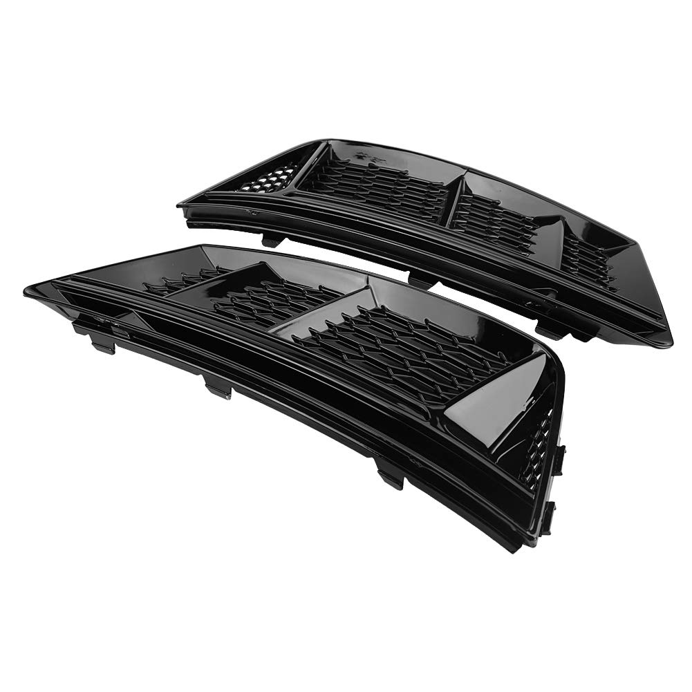 Kfz-Grills 2 Stück für S4 Style Glänzend Schwarz Frontstoßstange Nebelscheinwerfergitter für A4 B9 2017-2018 für A4 B9 Nebelblenden, B9 S4, Nebelscheinwerferabdeckung A4 B9, 2017 von Akozon