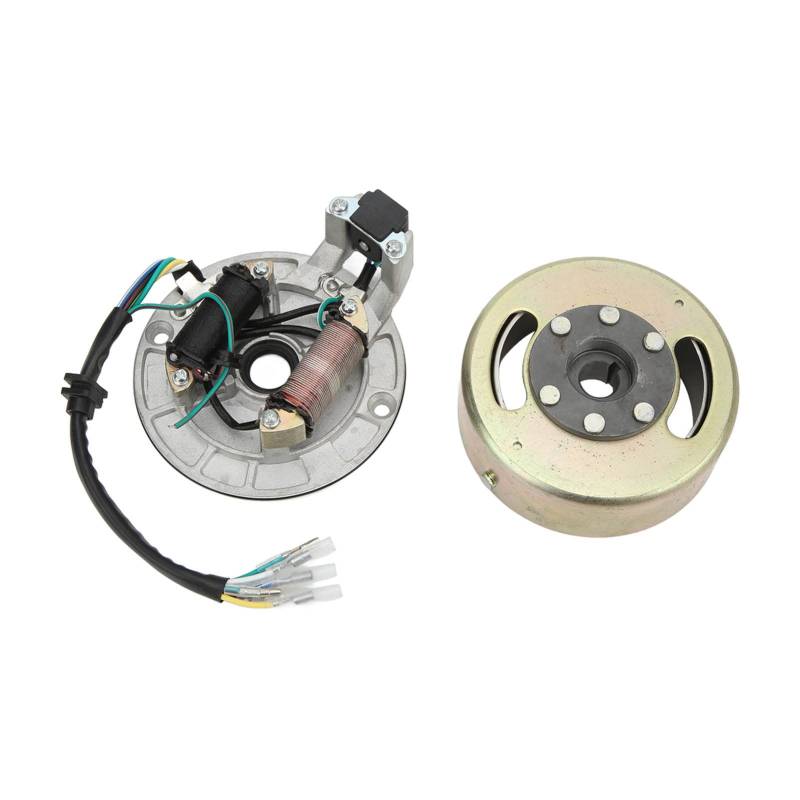 Magneto Stator, Magneto Stator Schwungrad Rotor Kit Kupfer Aluminium Motorteile für 90cc 110cc 125cc 140cc Kick Start Motor Pit Pit Bike Auto für aramox magneto stator schwungrad rotor kit von Akozon