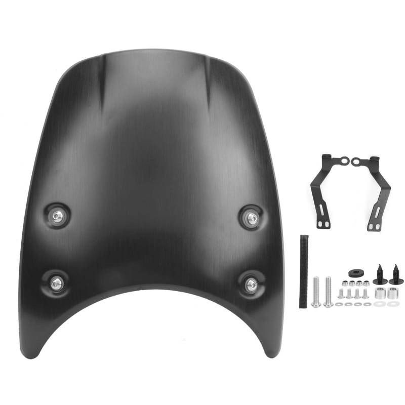 Motorrad Windschild, Motorrad Windschutzscheibe Windshield Windabweiser Aluminium Motorrad Windschild Spoiler Scheinwerfer Verkleidung Scheinwerferschutzabde für R NineT Pure Scrambler 2014‑2020 von Akozon