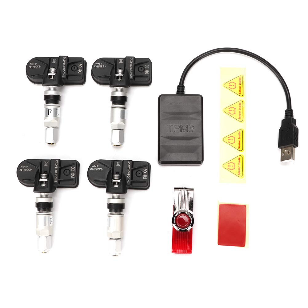 Reifendruckkontrollsensor Auto Auto Reifendruckkontrollsystem Systemkapseln USB TPMS mit internem Sensor für Android Navigation von Akozon