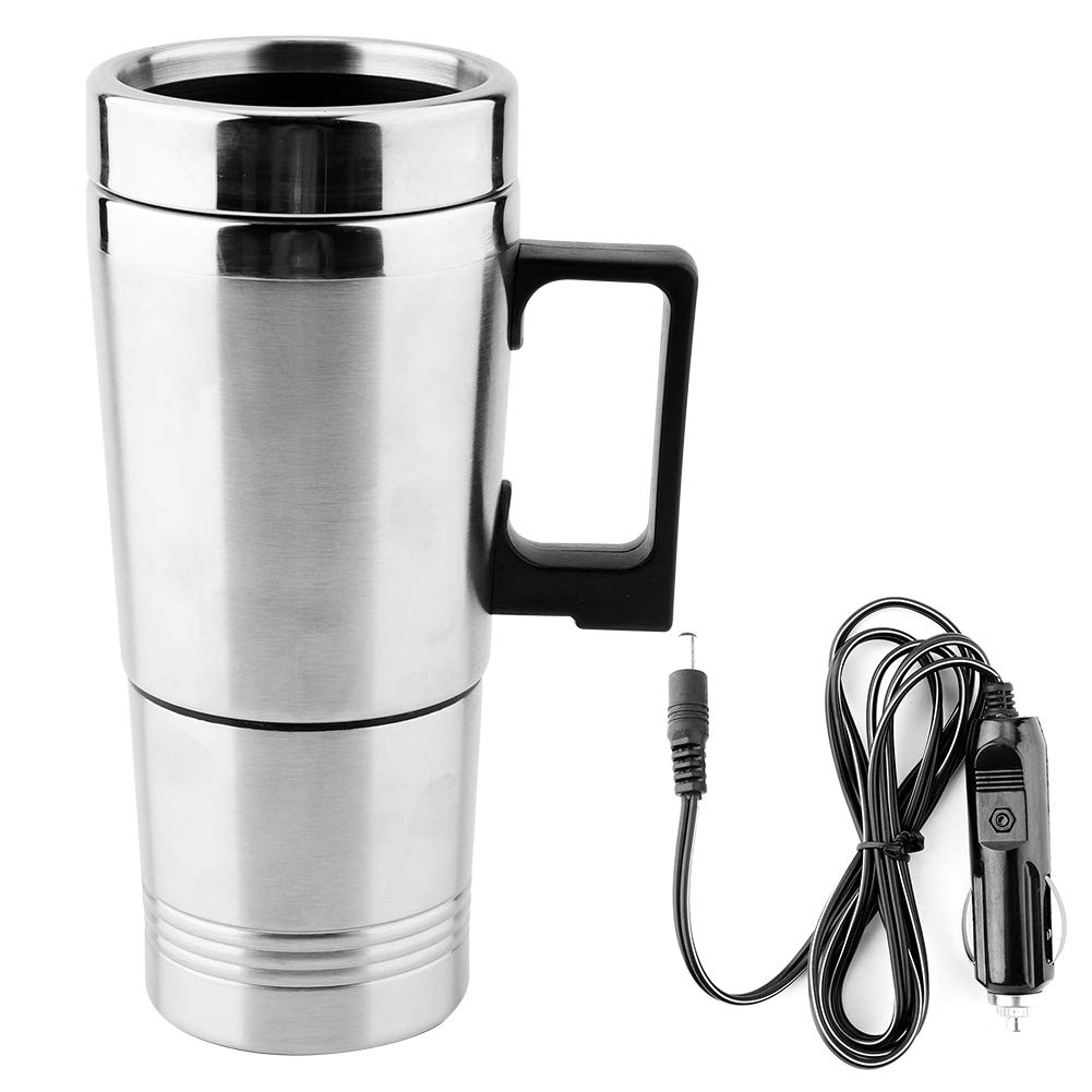 Wasserkocher, 12V Auto 350ml Auto Elektro-Heizbecher Edelstahl Auto Elektrokessel Tee-Heizbecher Kaffee-Heizbecher von Akozon