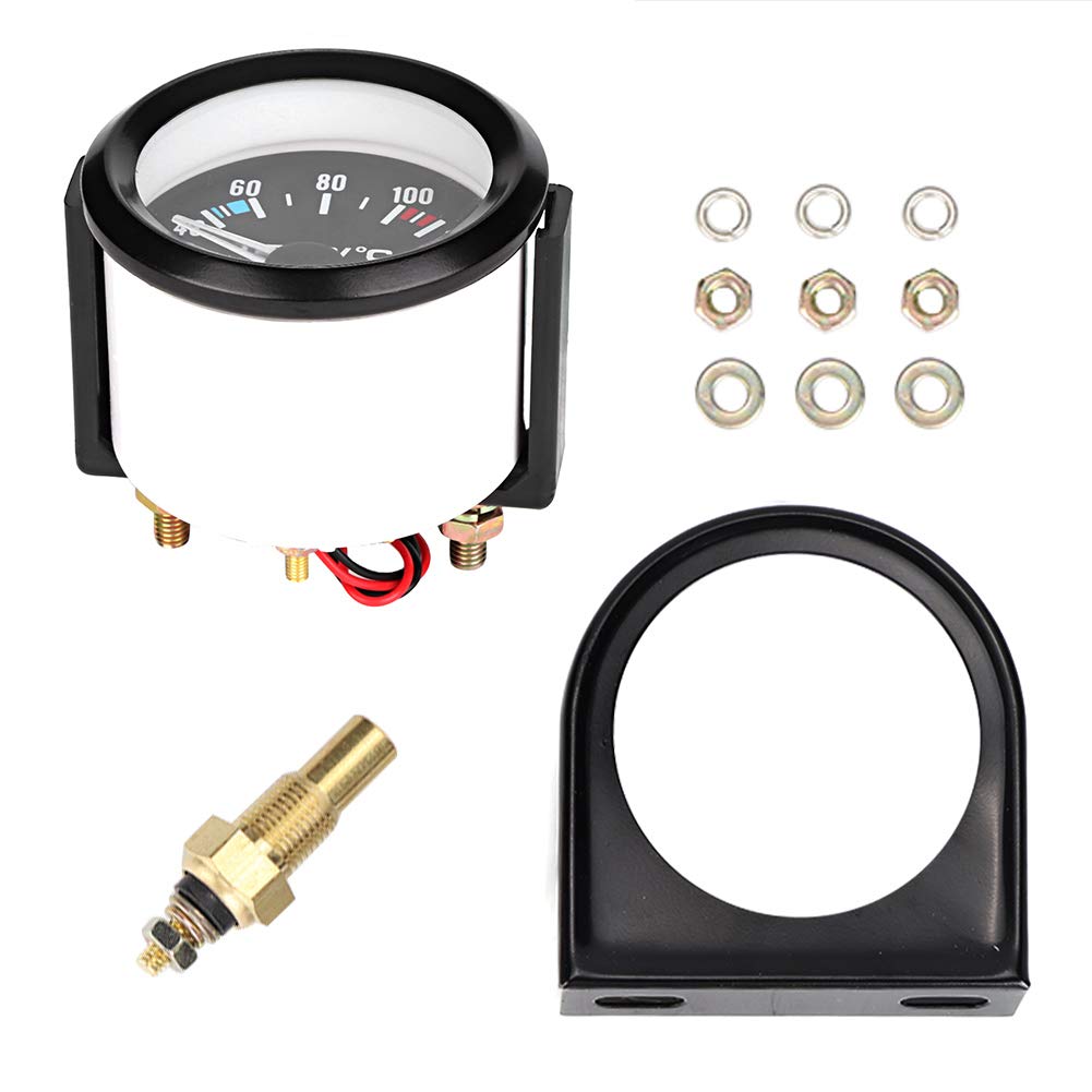 Jauge de Température de Voiture 2 zoll 52mm 40-120 Grad Celsius Wassertemperaturmesser Universal Auto Lkw LED Digitale Wassertemperaturanzeige Werkzeug Wasser-temperaturanzeige Auto-instrument von Akozon