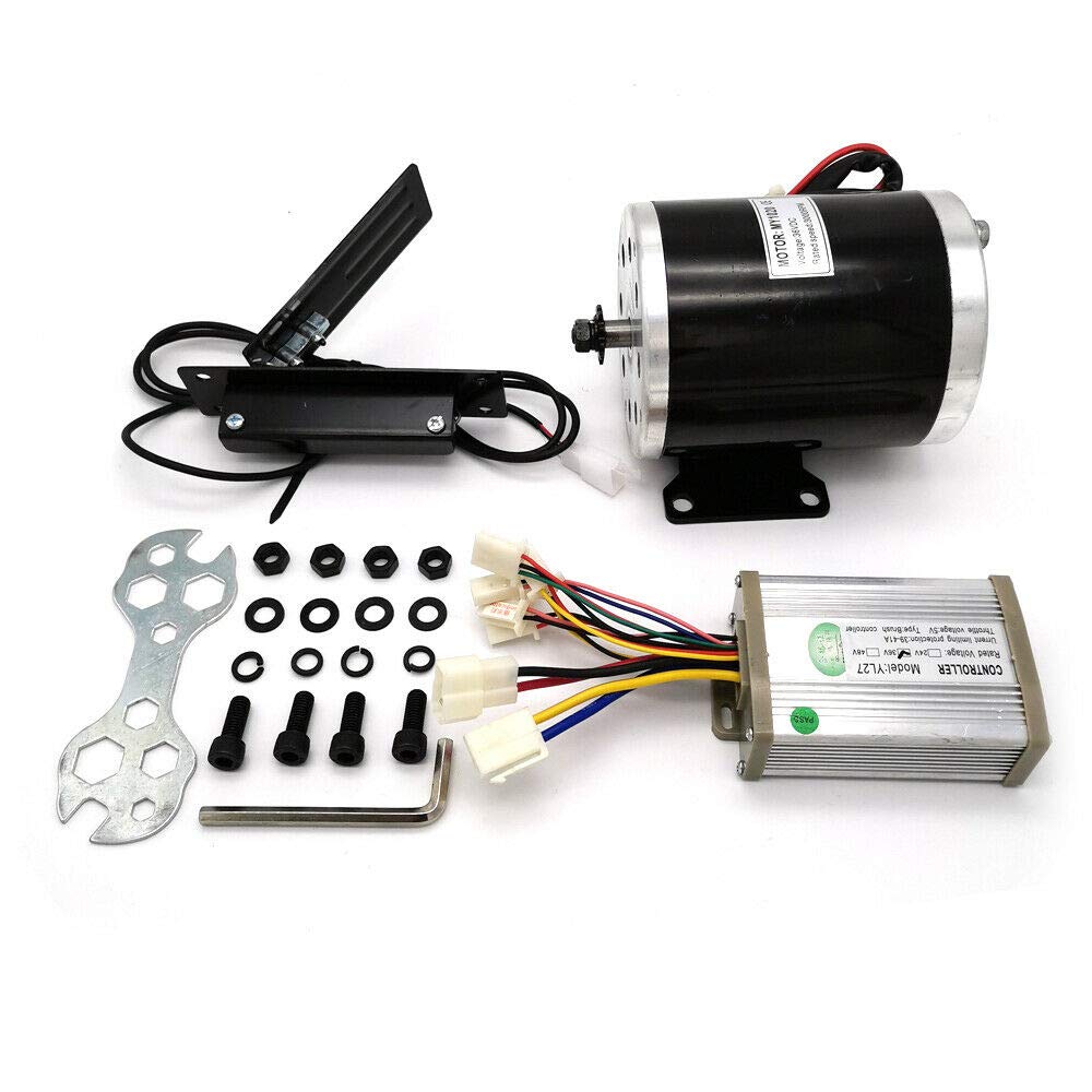 800W Bürstenmotor Umbausatz 36V DC 2800 U/min Getriebemotor Kit mit Steuergerät+Pedal für Elektrofahrrad Elektro Scooter Gokart von Akuoyiexemye