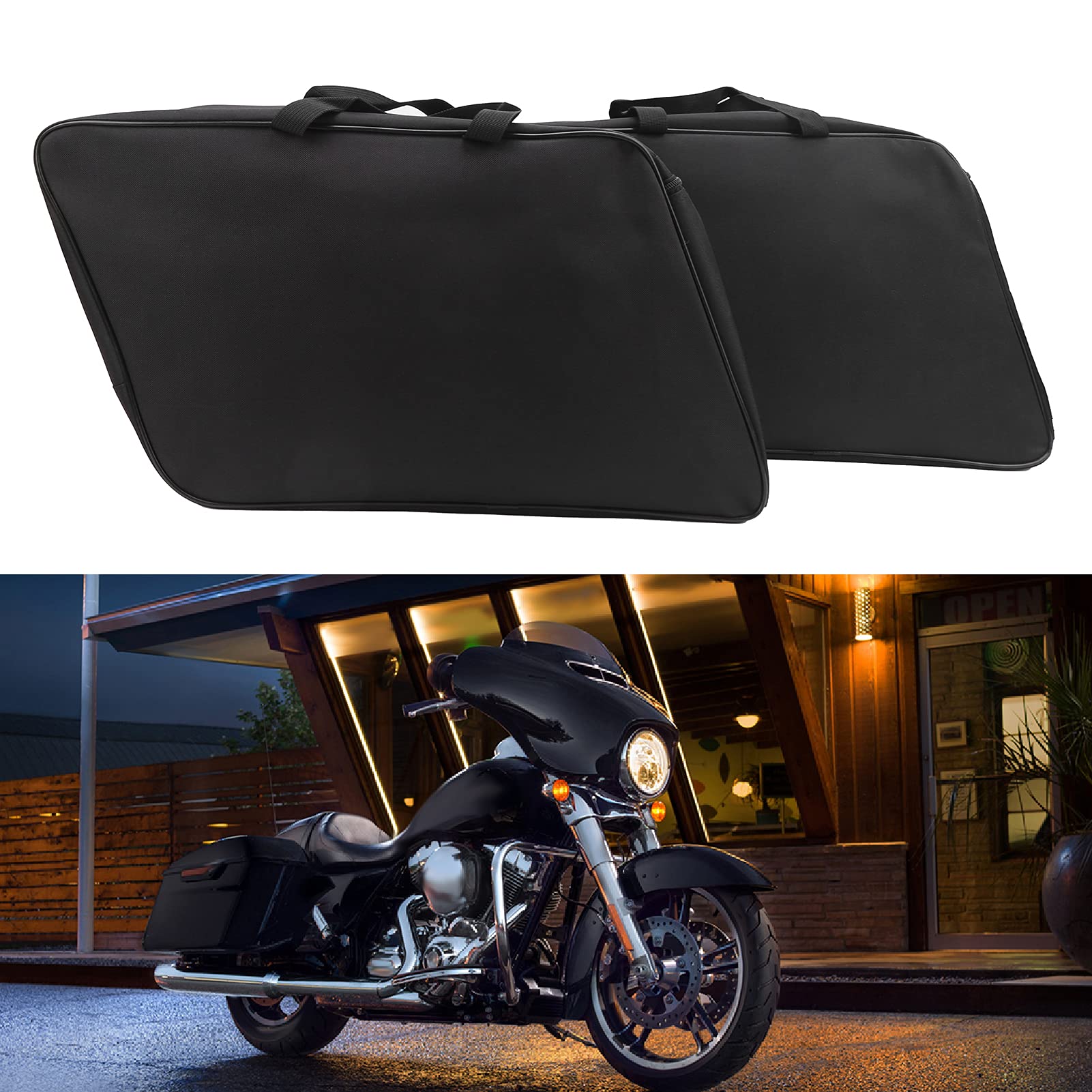 Aladeno Motorrad-Seitensatteltasche, Nylon-Gepäckaufbewahrungshalter, Satteltasche, großes Fassungsvermögen, Gepäckaufbewahrungstasche für oder Motorrad, Motorrad, Handschuhe, von Aladeno