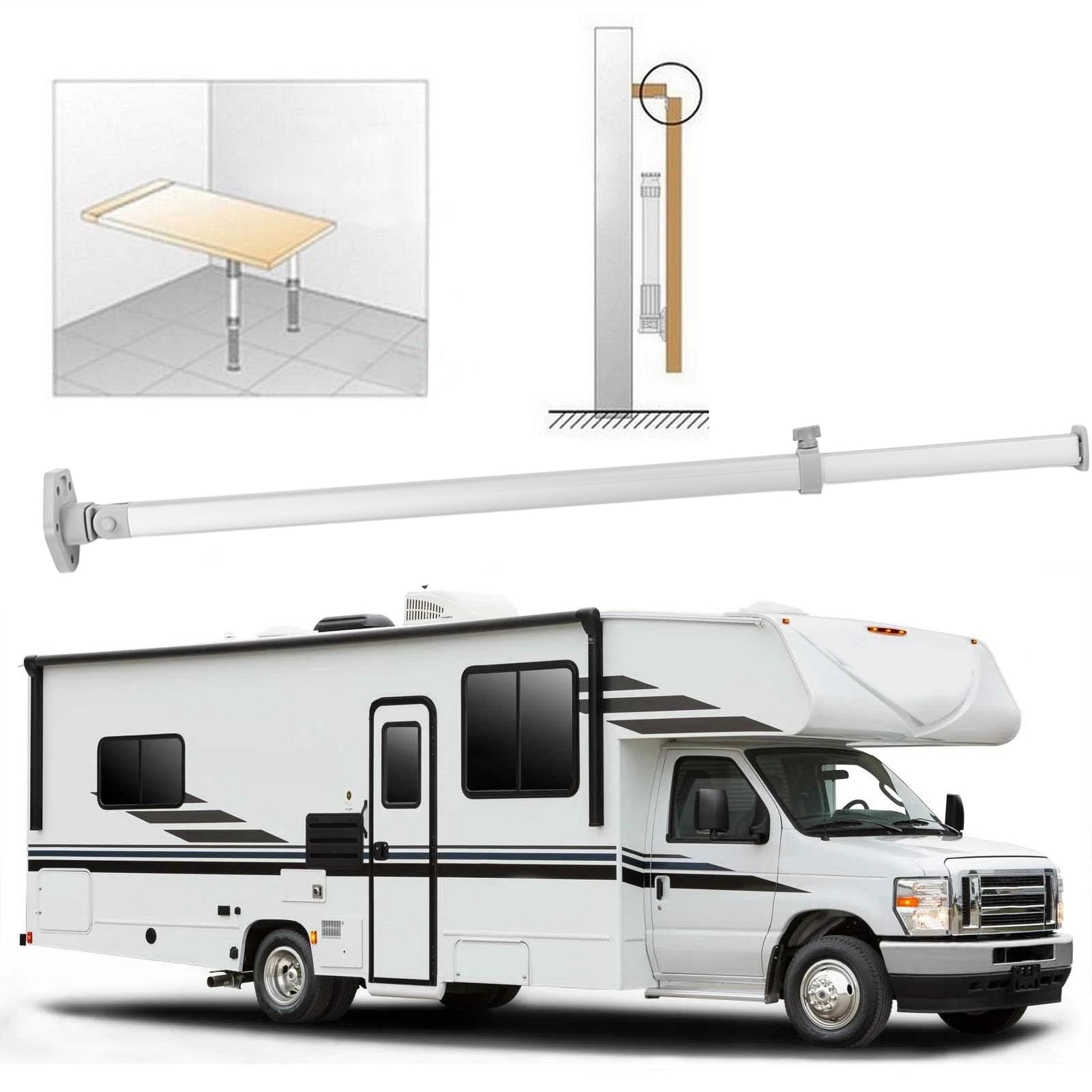 Aladeno RV-Tischbein, klappbare Teleskop-Tischbeine für Wohnmobile, 450 bis 930 mm, verstellbare Aluminiumlegierung, abnehmbares verstellbares Tischbein, Schreibtischbein für von Aladeno