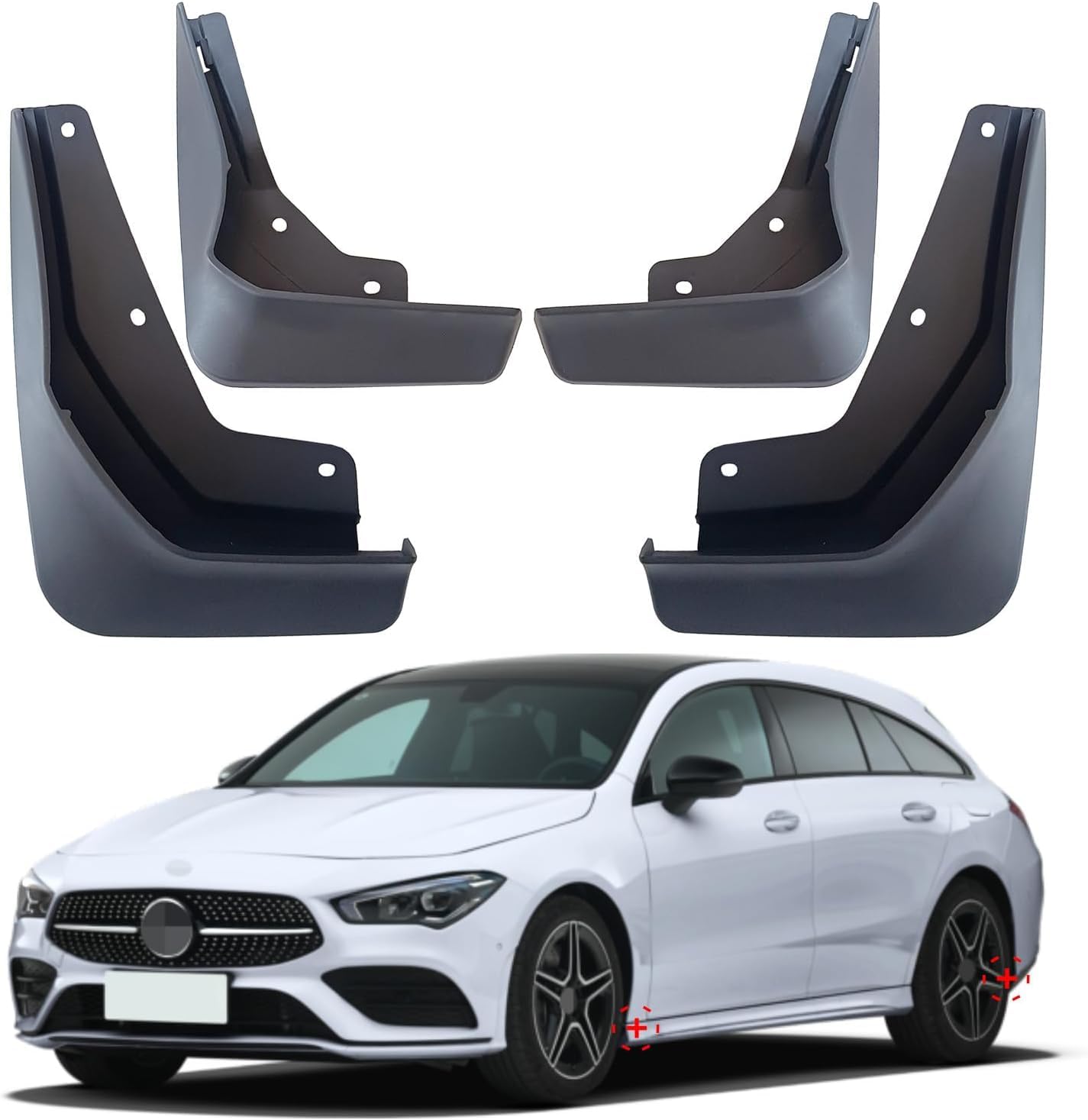 Auto Schmutzfänger für Mercedes Benz CLA Class 2020-2024 | Kotflügel Vorne und Hinten Spritzschutz | Auto Kein Bohren Schutz Zubehö von AlbaEUC