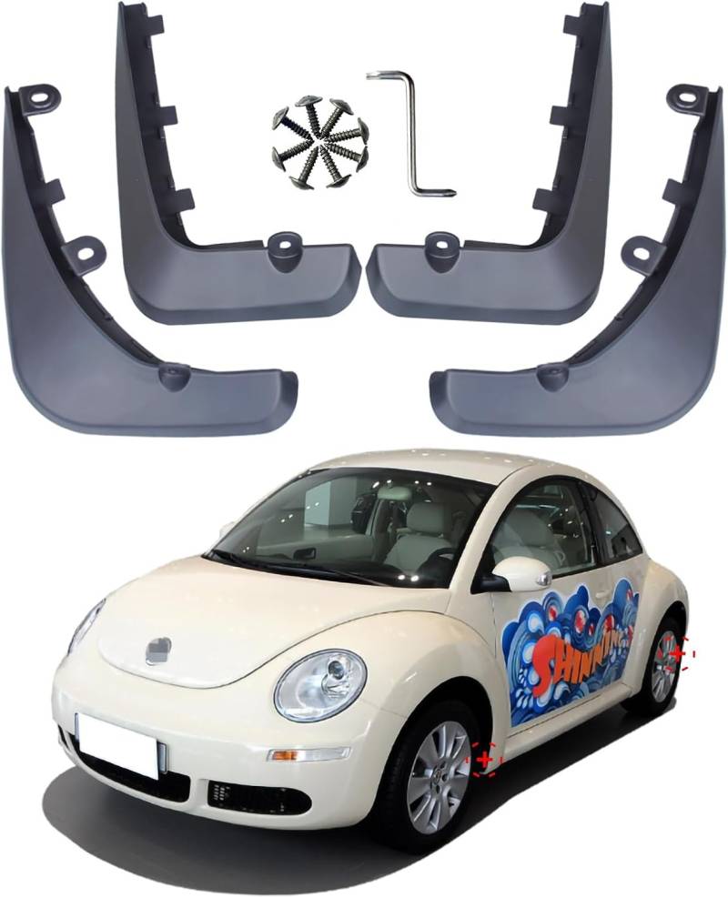 Auto Schmutzfänger für VW Beetle 2005-2021 | Kotflügel Vorne und Hinten Spritzschutz | Auto Kein Bohren Schutz Zubehö von AlbaEUC