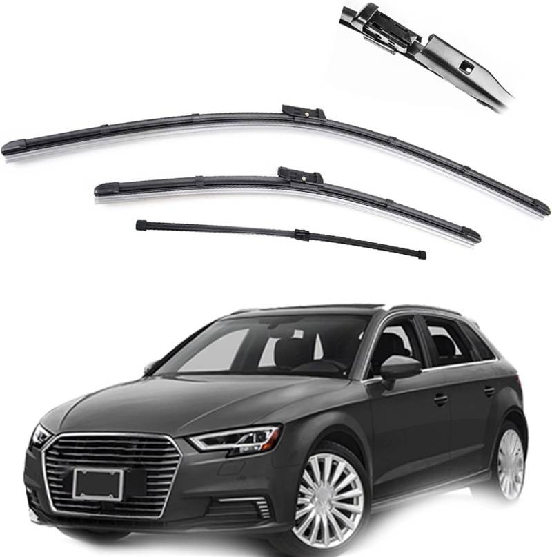 Wischer Front Und Heckscheibenwischer Set für Audi A3 S3 8V Sportback 2012-2020 - 26"+18"+13"，Windschutzscheiben-Windschutzscheiben-Fensterbürsten 3-teiliges von AlbaEUC