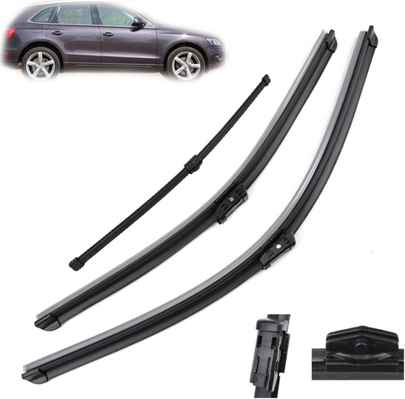 Wischer Front Und Heckscheibenwischer Set für Audi Q5 SQ5 MK1 2008-2017 - 24"+20"+13"，Windschutzscheiben-Windschutzscheiben-Fensterbürsten 3-teiliges von AlbaEUC