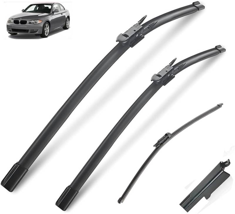 Wischer Front Und Heckscheibenwischer Set für BMW 1 Series E81 E87 2004-2011 118i 120i 125，Windschutzscheiben-Windschutzscheiben-Fensterbürsten 3-teiliges von AlbaEUC