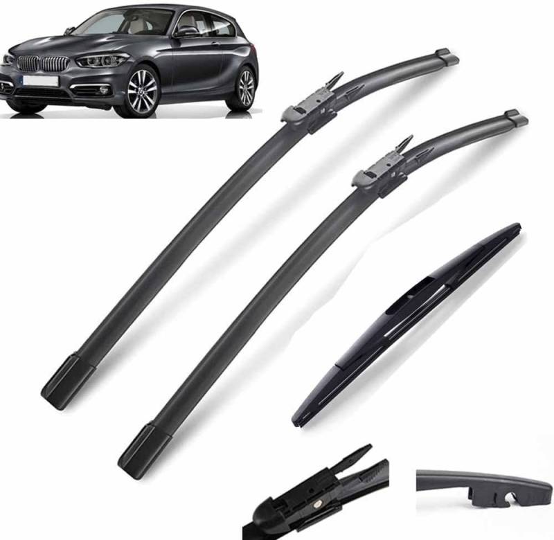 Wischer Front Und Heckscheibenwischer Set für BMW 1 Series F20 F21 2011-2019 - 22"+18"+12"，Windschutzscheiben-Windschutzscheiben-Fensterbürsten 3-teiliges von AlbaEUC