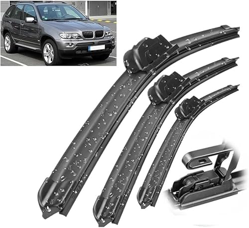 Wischer Front Und Heckscheibenwischer Set für BMW X5 E53 2000-2006，Windschutzscheiben-Windschutzscheiben-Fensterbürsten 3-teiliges von AlbaEUC