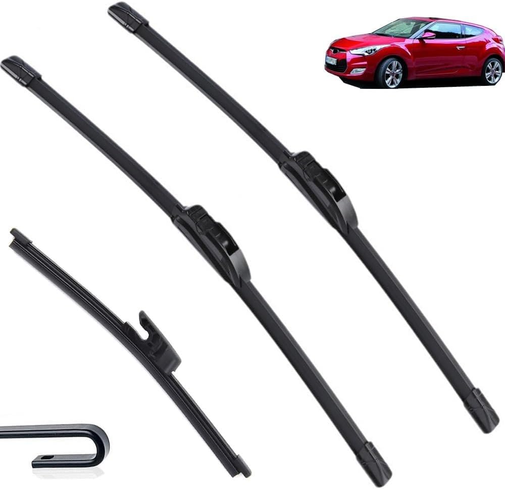 Wischer Front Und Heckscheibenwischer Set für Hyundai Veloster MK1 2012-2018 - 26"+18"+9"，Windschutzscheiben-Windschutzscheiben-Fensterbürsten 3-teiliges von AlbaEUC