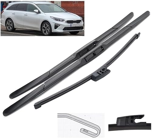 Wischer Front Und Heckscheibenwischer Set für KIA Cee'd Ceed XCeed CD 2018-2023 - 26"+16"+12"，Windschutzscheiben-Windschutzscheiben-Fensterbürsten 3-teiliges von AlbaEUC