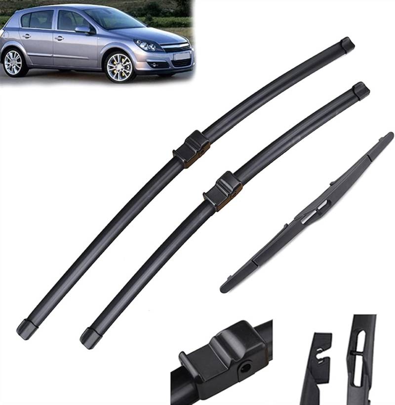 Wischer Front Und Heckscheibenwischer Set für Opel Astra H 5 Porte Hatchback 2004-2009 22"18" 12"，Windschutzscheiben-Windschutzscheiben-Fensterbürsten 3-teiliges von AlbaEUC