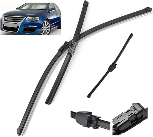 Wischer Front Und Heckscheibenwischer Set für VW Passat B6 2005-2011 - 24"+19"+11"，Windschutzscheiben-Windschutzscheiben-Fensterbürsten 3-teiliges von AlbaEUC