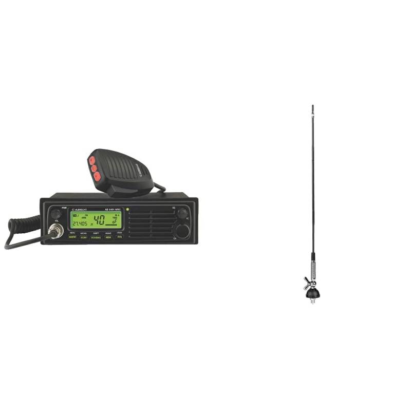 Albrecht AE 6491 NRC 12648.02 CB-Funkgeraet & T-27 komplett, CB-Funk Antenne 60cm Länge, 1/4 Lambda, 4m Kabel, Schwarz (Schwarz) von Albrecht