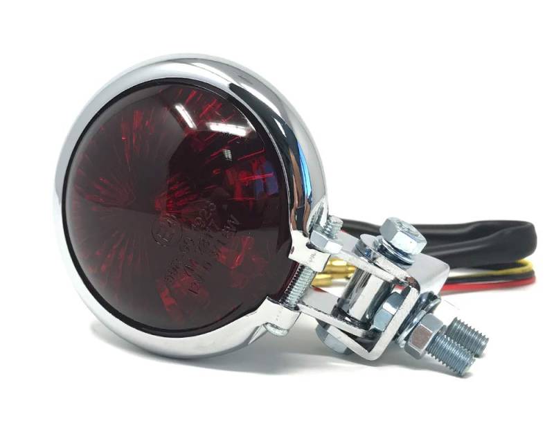 Alchemy Parts Motorrad LED Stop Rücklicht - Homologated - Chrom mit Rot Gläser für Cafe Racer, Scrambler, Maßgefertigt Projekt von Alchemy Parts