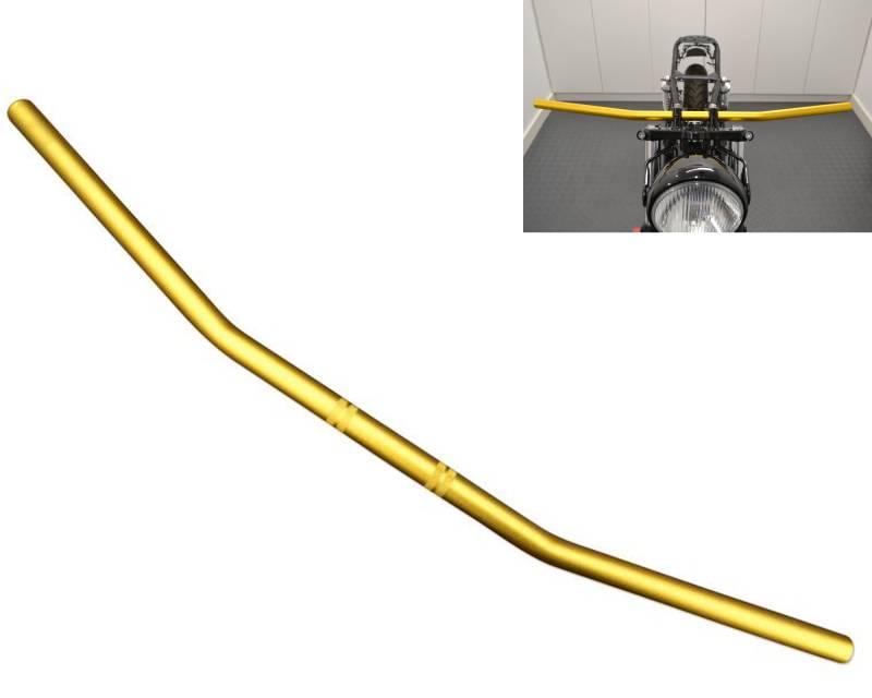 Motorrad Lenker Widerstand Stange 7/8" 22mm Für Streetfighter Scrambler Maßgefertigt Fahrrad Flach Tracker Bobber - Gold von Alchemy Parts