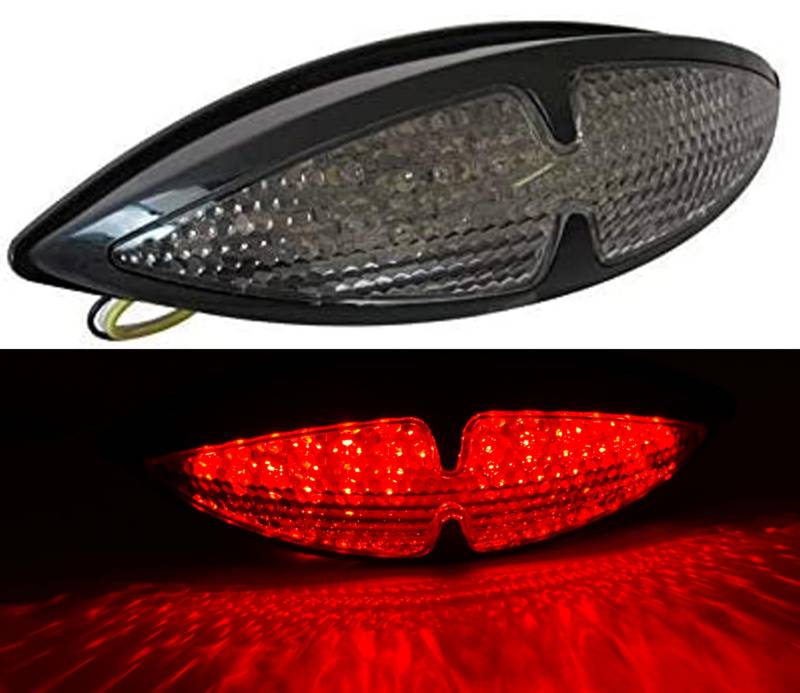 Alchemy Parts Motorrad Maßgefertigt Schwarz Universal LED hinter Stop Rücklicht von Alchemy Parts