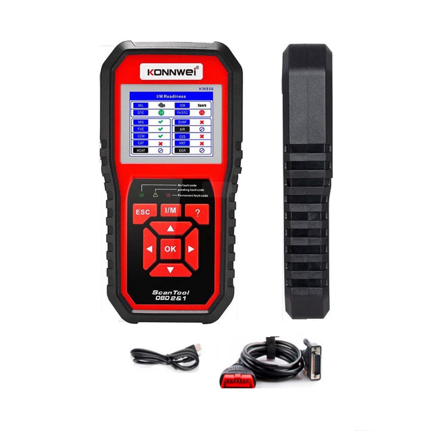 KW850 Professioneller OBD2-Scanner, automatischer Codeleser, Diagnose-Check-Engine-Licht-Scan-Tool für OBD-II-Autos nach 1996 (Original) von Alchiauto