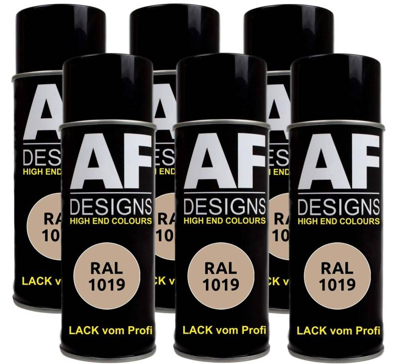 6X RAL Lackspray Autolack Buntlack Spraydose RAL1019 GRAUBEIGE glänzend von Alex Flittner Designs