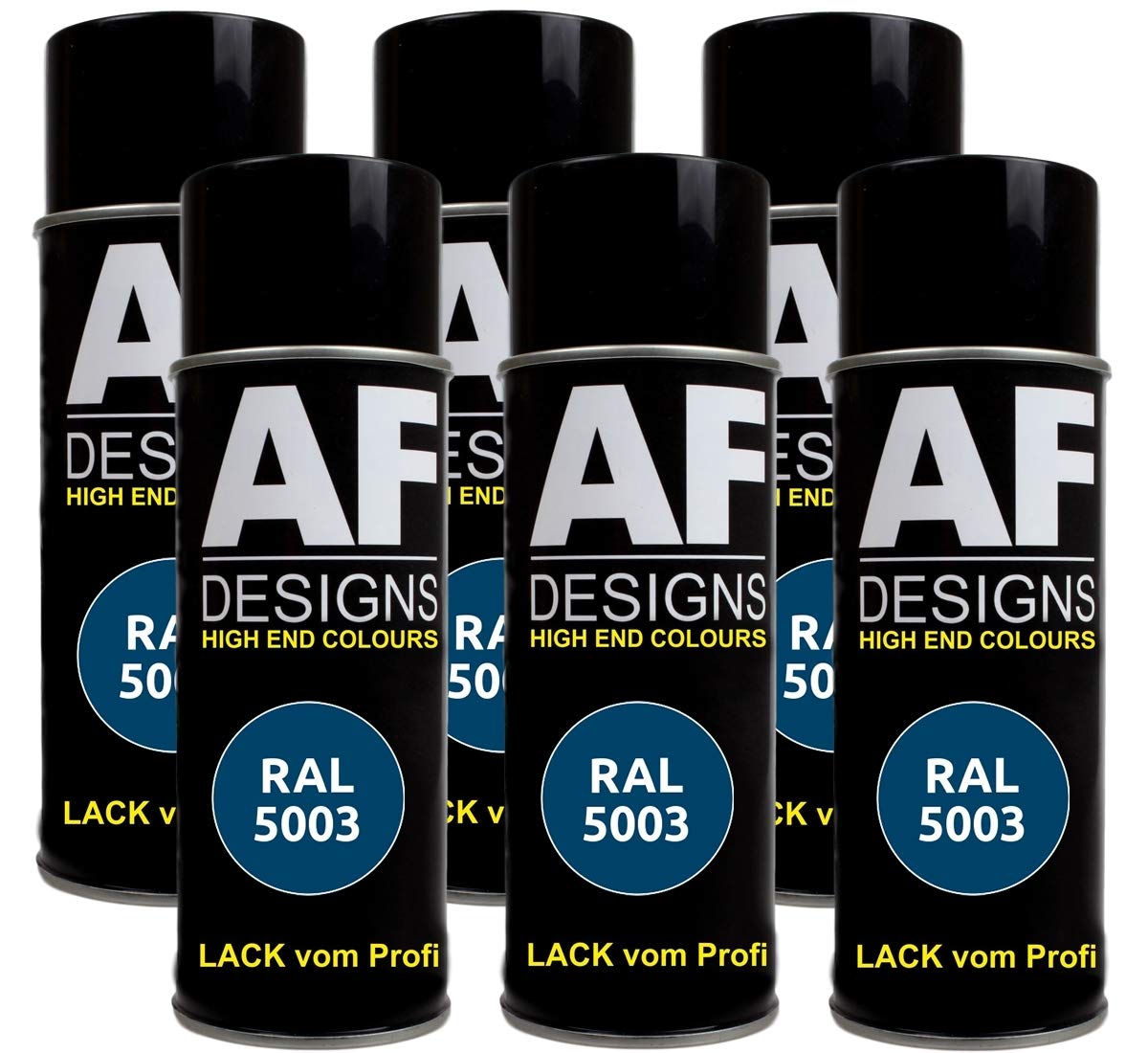 6X RAL Lackspray Autolack Buntlack Spraydose RAL5003 SAPHIRBLAU matt von Alex Flittner Designs