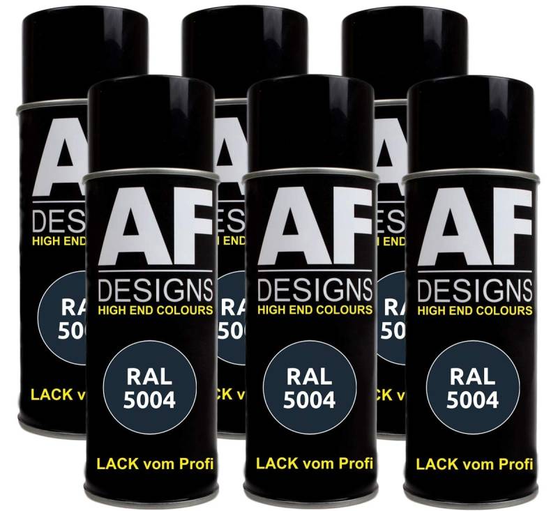 6X RAL Lackspray Autolack Buntlack Spraydose RAL5004 Schwarzblau matt von Alex Flittner Designs