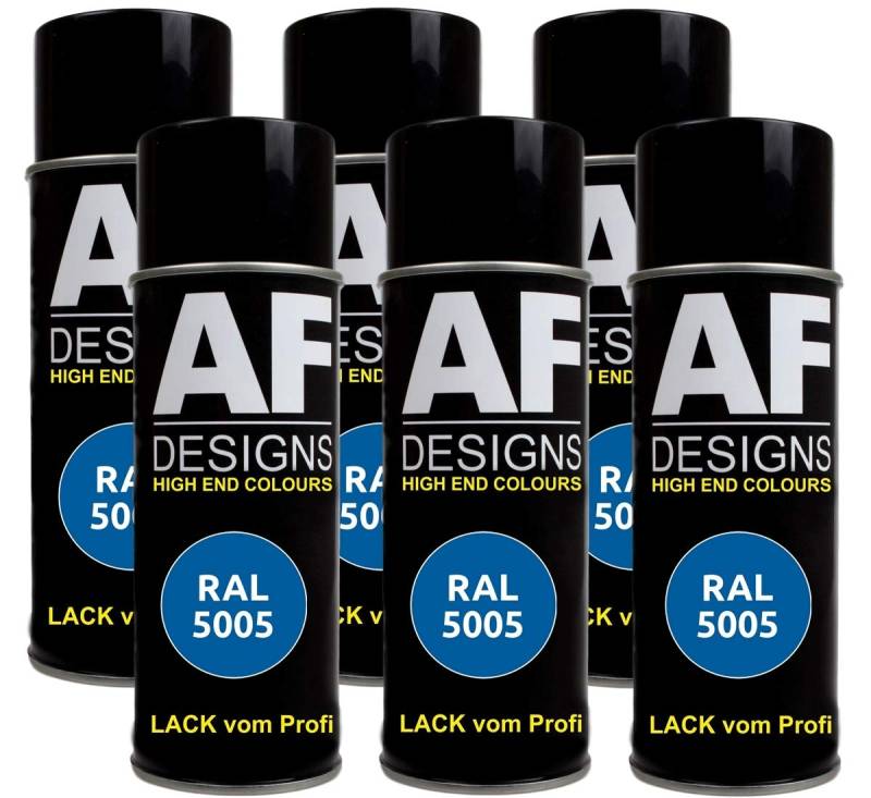 6X RAL Lackspray Autolack Buntlack Spraydose RAL5005 SIGNALBLAU matt von Alex Flittner Designs