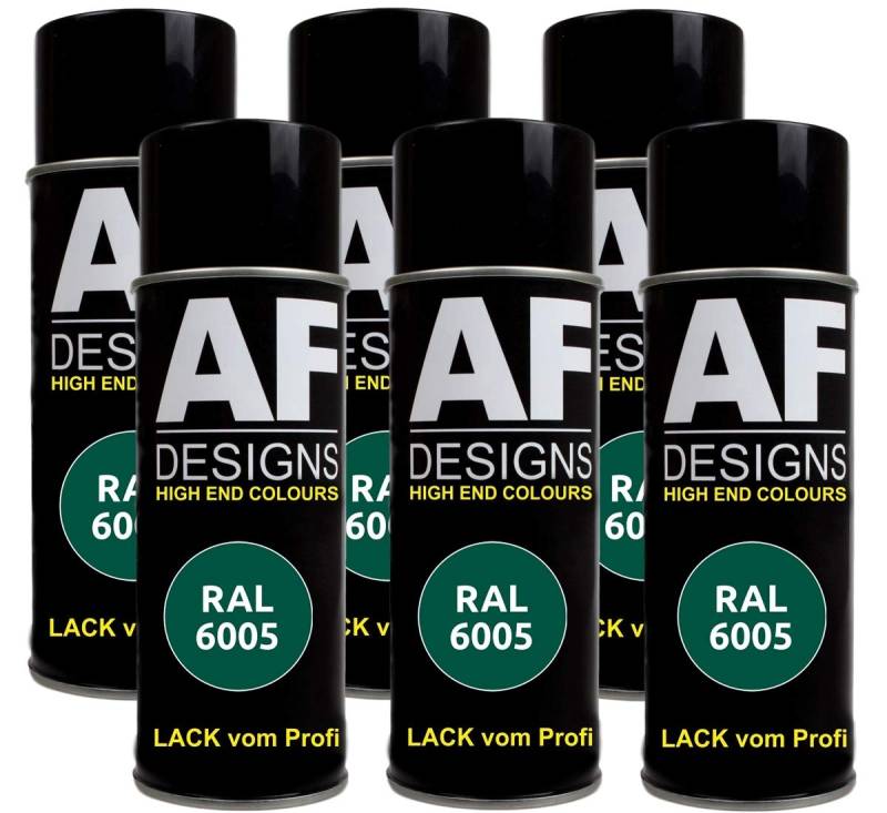 Alex Flittner Designs 6x RAL Lackspray Autolack Buntlack Spraydose RAL6005 MOOSGRUEN seidenmatt von Alex Flittner Designs