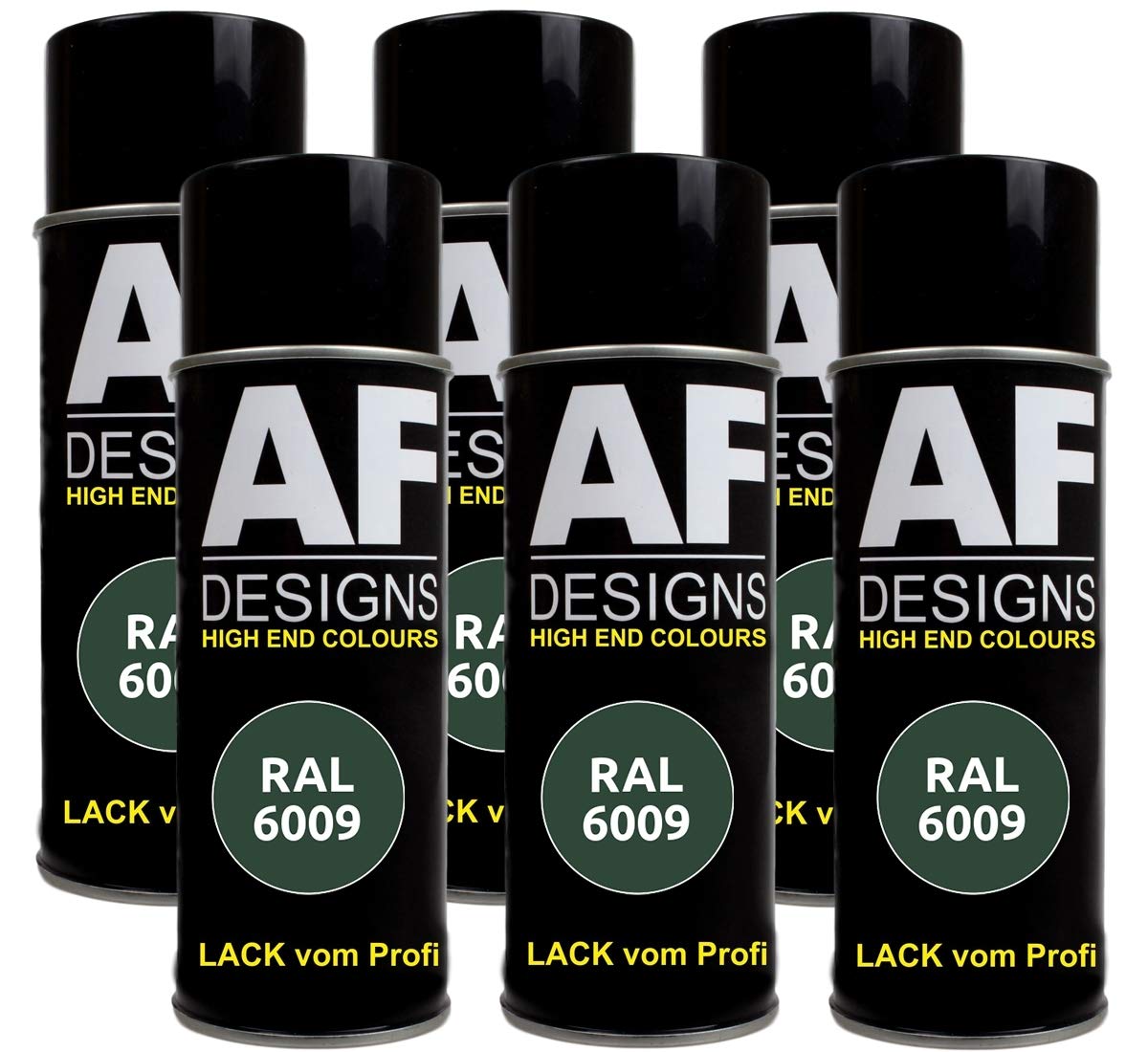 Alex Flittner Designs 6x RAL Lackspray Autolack Buntlack Spraydose RAL6009 TANNENGRUEN stumpfmatt von Alex Flittner Designs