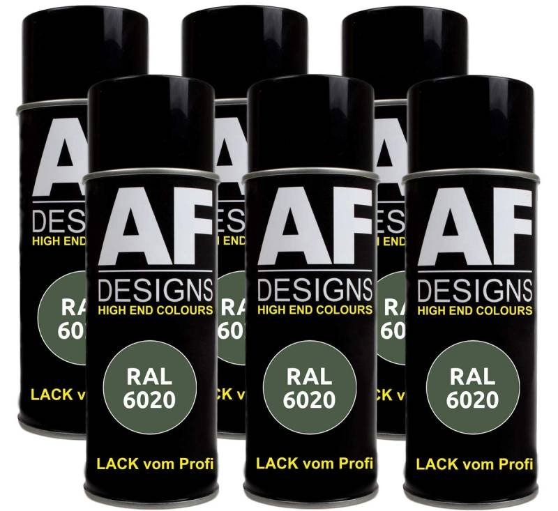 Alex Flittner Designs 6x RAL Lackspray Autolack Buntlack Spraydose RAL6020 CHROMOXIDGRUEN matt von Alex Flittner Designs