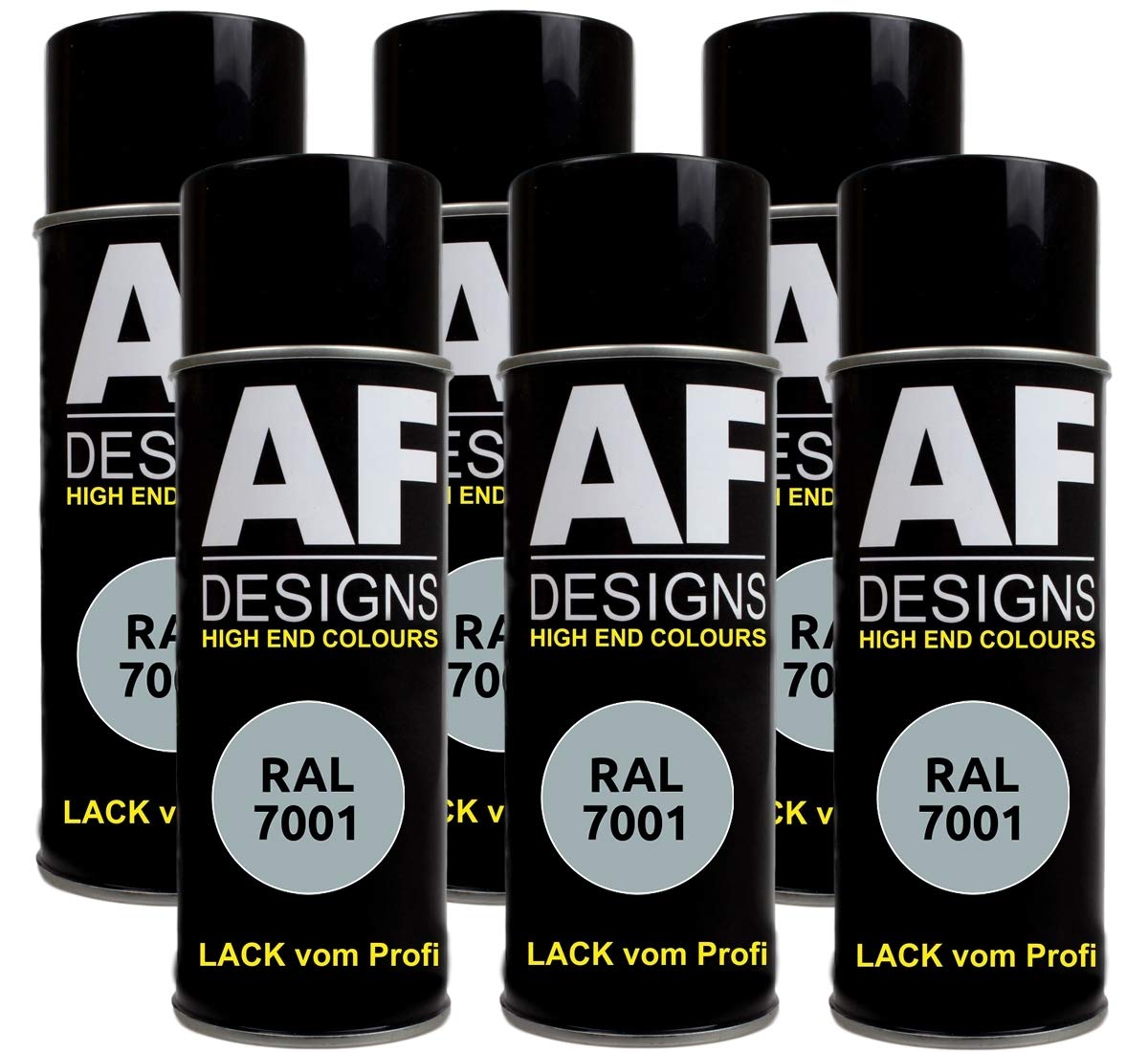 Alex Flittner Designs 6x RAL Lackspray Autolack Buntlack Spraydose RAL7001 SILBERGRAU seidenmatt von Alex Flittner Designs