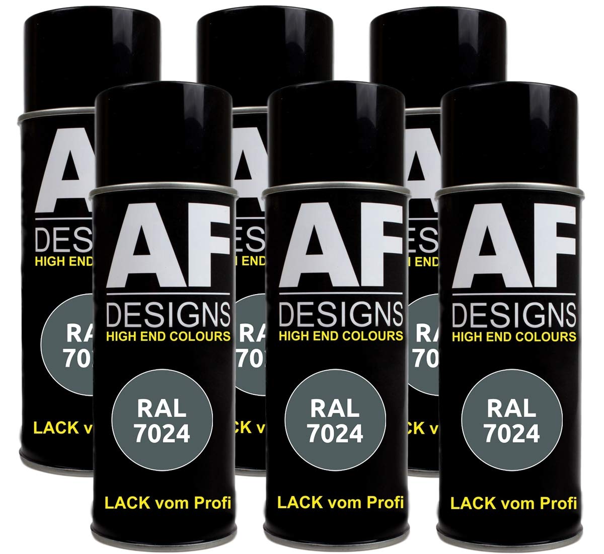 Alex Flittner Designs 6x RAL Lackspray Autolack Buntlack Spraydose RAL7024 GRAPHITGRAU matt von Alex Flittner Designs