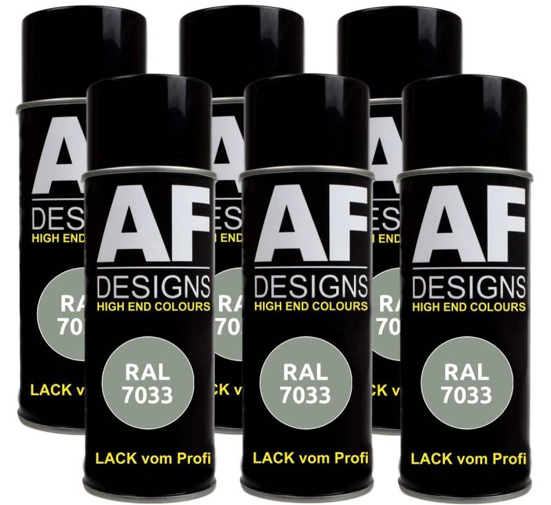 Alex Flittner Designs 6x RAL Lackspray Autolack Buntlack Spraydose RAL7033 ZEMENTGRAU matt von Alex Flittner Designs