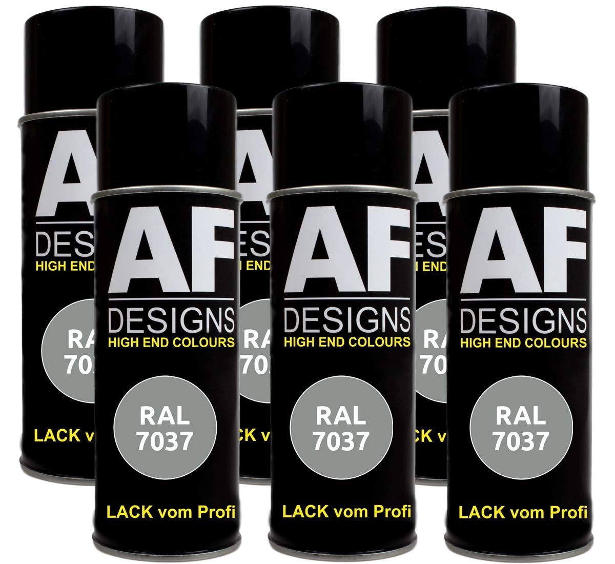 6X RAL Lackspray Autolack Buntlack Spraydose RAL7037 STAUBGRAU matt von Alex Flittner Designs