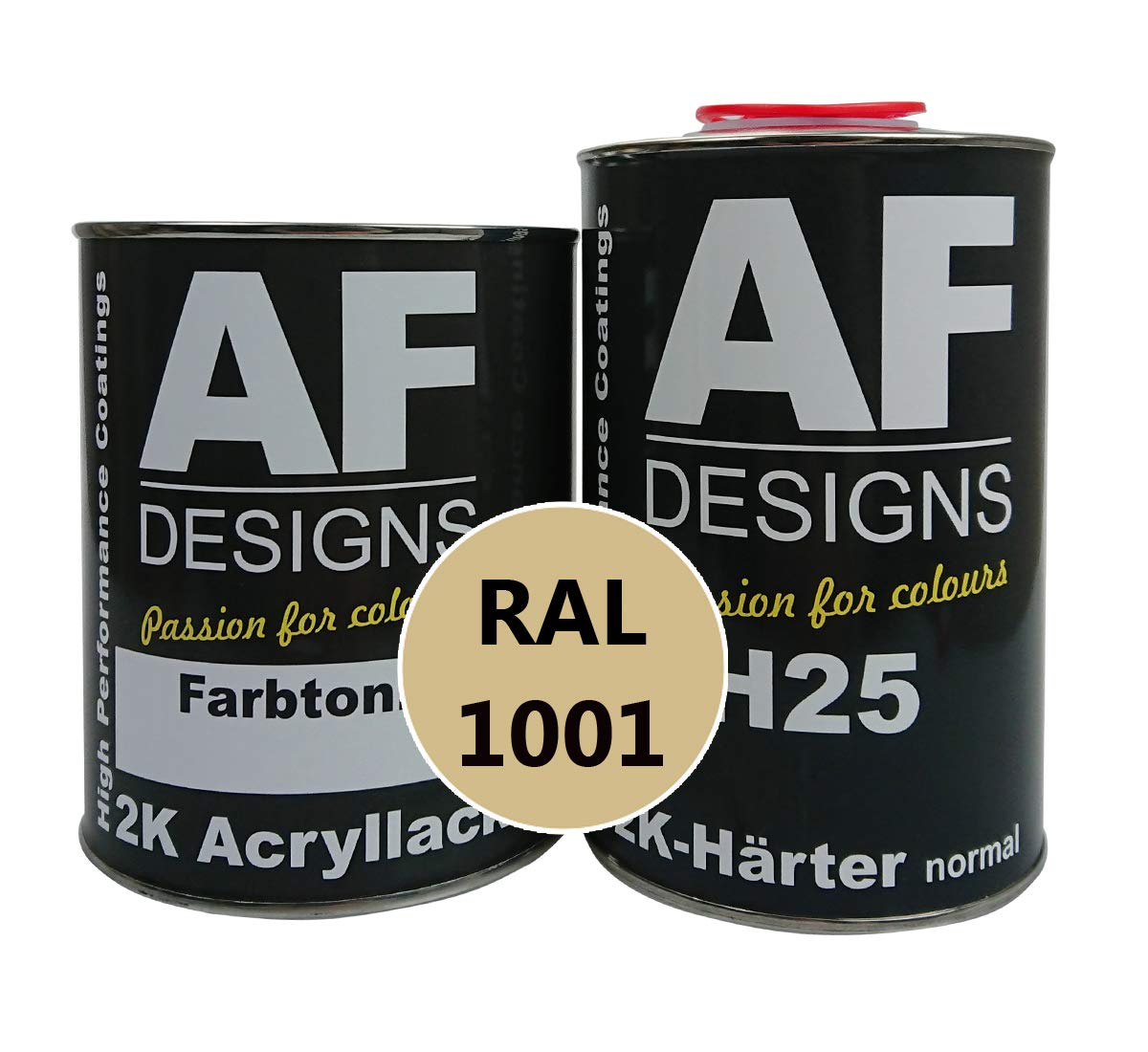 Alex Flittner Designs 2K Acryl Lack Autolack 1,5kg Set RAL 1001 BEIGE glänzend incl. Härter von Alex Flittner Designs