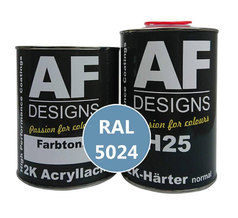 Alex Flittner Designs 2K Acryl Lack Autolack 1,5kg Set RAL 5024 Pastellblau glänzend incl. Härter von Alex Flittner Designs