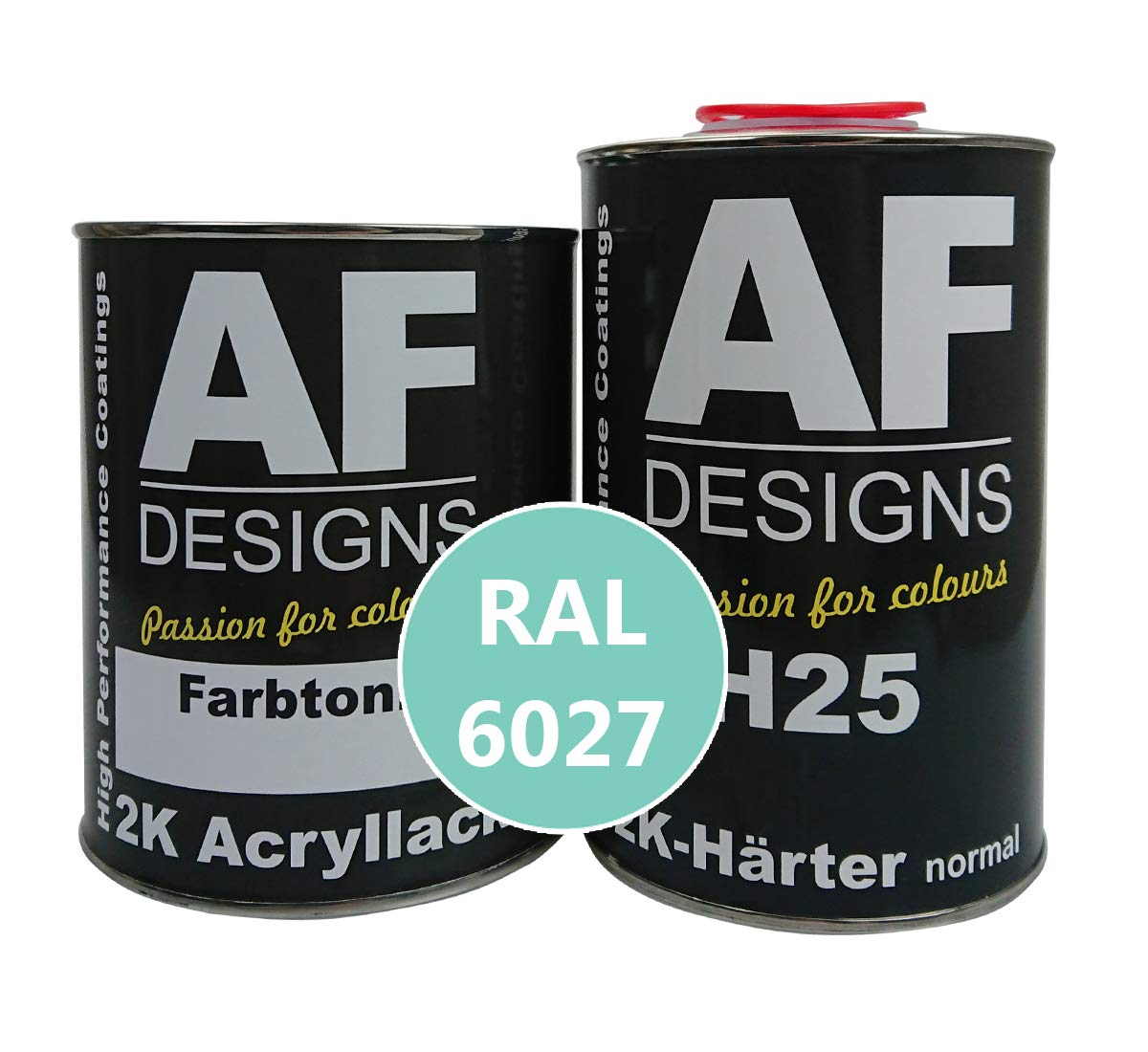 Alex Flittner Designs 2K Acryl Lack Autolack 1,5kg Set RAL 6027 LICHTGRUEN glänzend incl. Härter von Alex Flittner Designs