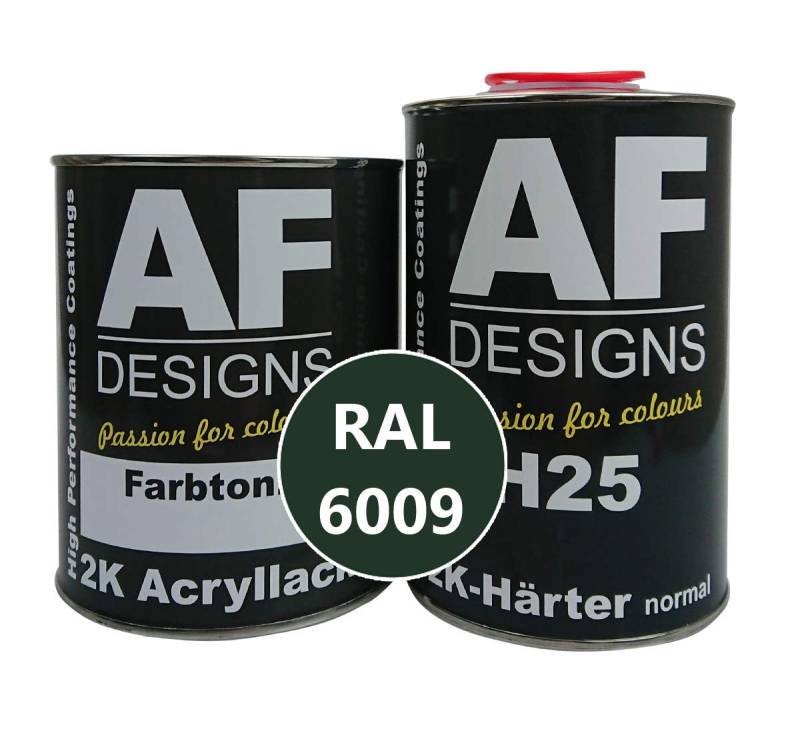 Alex Flittner Designs 2K Acryl Lack Autolack 3 kg Set RAL 6009 TANNENGRUEN glänzend incl. Härter von Alex Flittner Designs