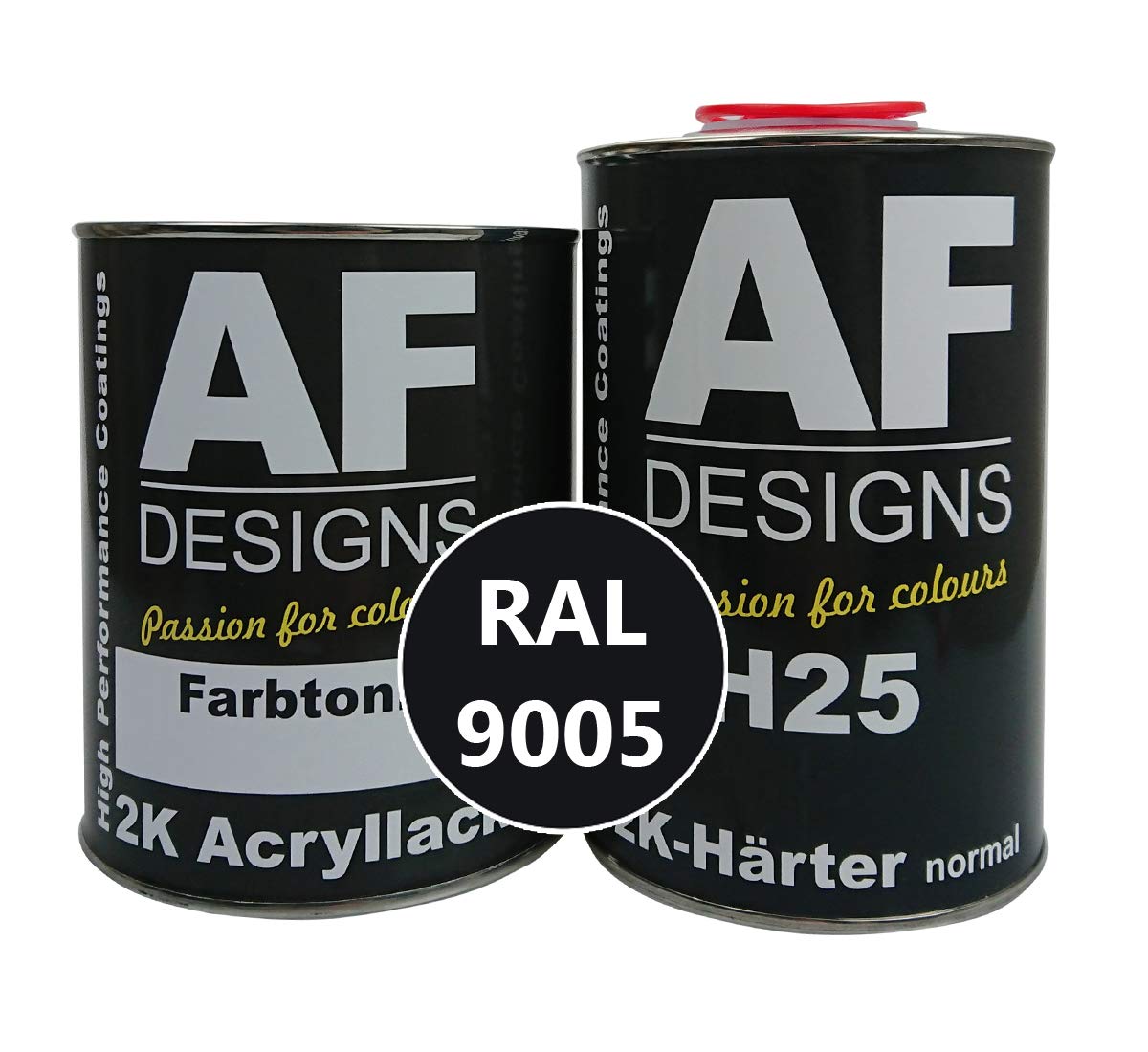 Alex Flittner Designs 2K Acryl Lack Autolack 7,5 kg Set RAL 9005 TIEFSCHWARZ glänzend incl. Härter von Alex Flittner Designs