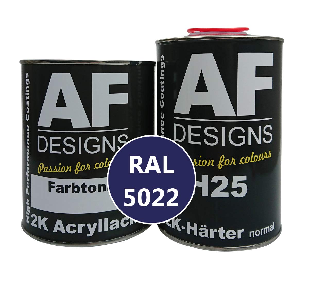 Alex Flittner Designs 2K Lack 1,5kg Set RAL 5022 Nachtblau matt Holz Maschinen Industrielack LKW NFZ von Alex Flittner Designs