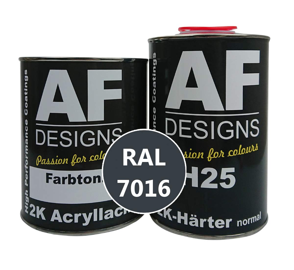 Alex Flittner Designs 2K Lack 1,5kg Set RAL 7016 ANTHRAZITGRAU matt Holz Maschinen Industrielack LKW NFZ von Alex Flittner Designs