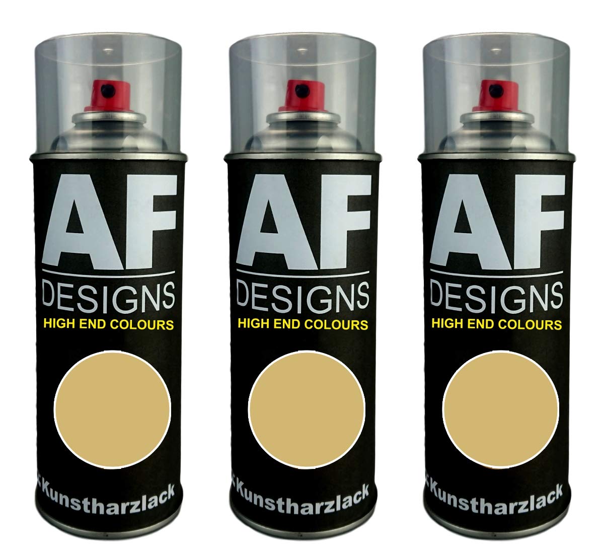 Alex Flittner Designs 3X Kunstharz Lackspray Buntlack Spraydose RAL1002 SANDGELB glänzend von Alex Flittner Designs