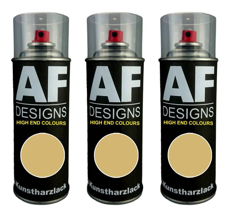 Alex Flittner Designs 3X Kunstharz Lackspray Buntlack Spraydose RAL1002 SANDGELB glänzend von Alex Flittner Designs