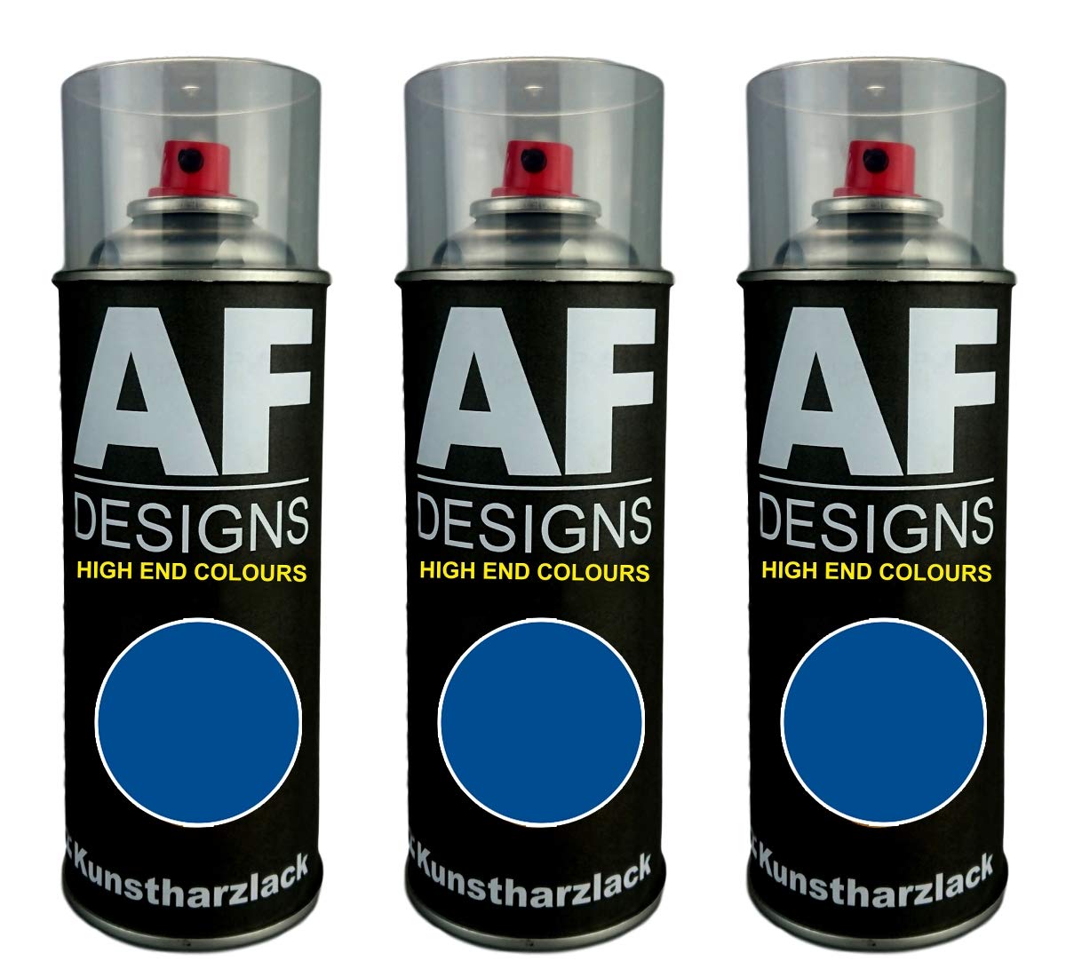 Alex Flittner Designs 3X Kunstharz Lackspray Buntlack Spraydose RAL5017 VERKEHRSBLAU seidenmatt von Alex Flittner Designs